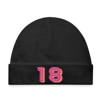 18. 18 JAHRE ALT. 18. JAHRESTAG. 18. GEBURTSTAG. - Baby Premium Organic Mütze - Schwarz - Vorne