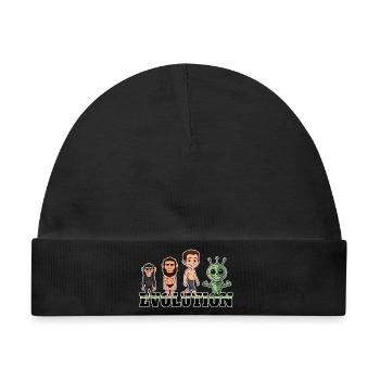 Evolution Alien - Baby Premium Organic Mütze - Schwarz - Vorne