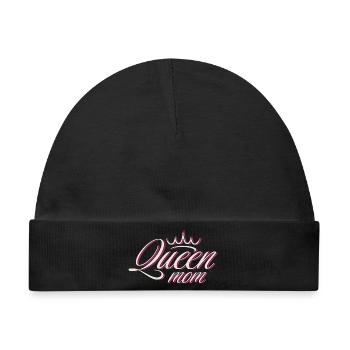 Krone Queen Mama T-Shirt Design - Baby Premium Organic Mütze - Schwarz - Vorne