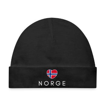 Herz mit norwegischer Flagge, norwegischer Stolz - Baby Premium Organic Mütze - Schwarz - Vorne