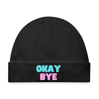OKAY BYE - Baby Premium Organic Mütze - Schwarz - Vorne