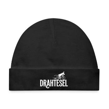 Drahtesel Lustiger Esel Auf Fahrrad Design - Baby Premium Organic Mütze - Schwarz - Vorne