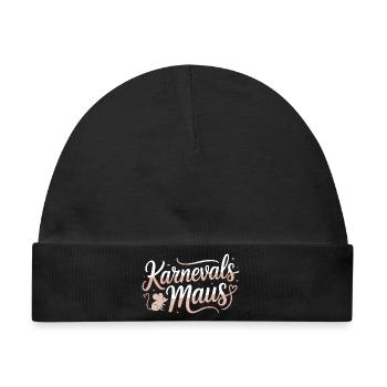 Karnevalsmaus Karneval Köln Kölner Karnevals Maus - Baby Premium Organic Mütze - Schwarz - Vorne