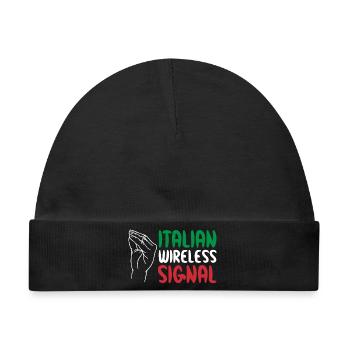 Italian Wireless Signal Italien Italiener WLAN - Baby Premium Organic Mütze - Schwarz - Vorne