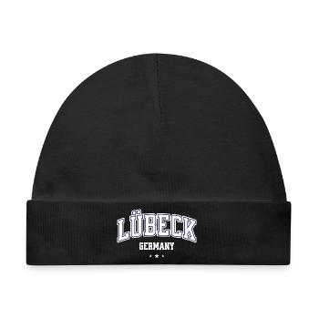 Lübeck Germany College Design Vintage Stadtmotiv - Baby Premium Organic Mütze - Schwarz - Vorne