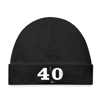 Grunge Vierzig Zahl Textur 40 - Baby Premium Organic Mütze - Schwarz - Vorne