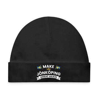 Jönköping City Crest Flag - Baby Premium Organic Mütze - Schwarz - Vorne
