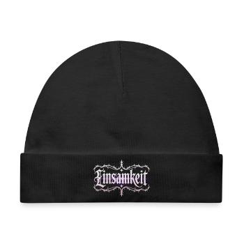 Einsamkeit Shirt – Gothic Schriftzug - Baby Premium Organic Mütze - Schwarz - Vorne