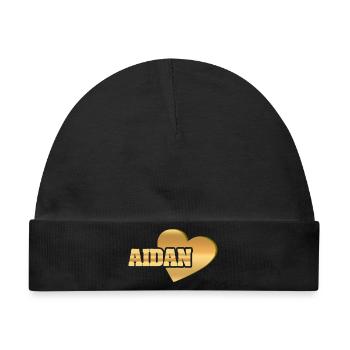 Aidan als Love - Baby Premium Organic Mütze - Schwarz - Vorne