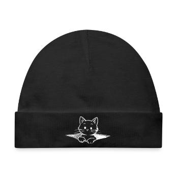 Kleine Katze  - Baby Premium Organic Mütze - Schwarz - Vorne