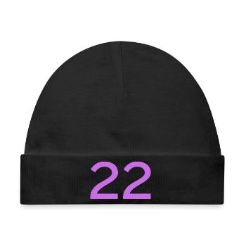 22 - Baby Premium Organic Mütze - Schwarz - Vorne