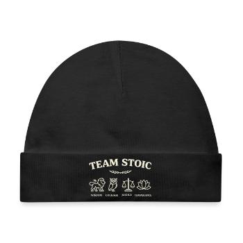 Team Stoische Tugenden - Baby Premium Organic Mütze - Schwarz - Vorne