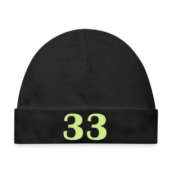 33- - Baby Premium Organic Mütze - Schwarz - Vorne