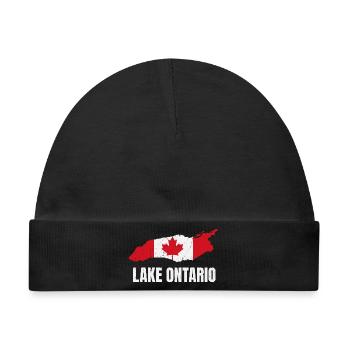 Ontario Karte mit kanadischer Flagge - Baby Premium Organic Mütze - Schwarz - Vorne