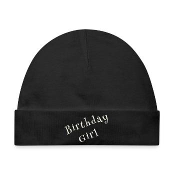 Birthday Girl – Celebration Design - Baby Premium Organic Mütze - Schwarz - Vorne