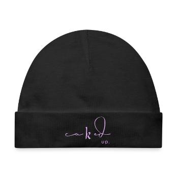 Lavender Caked Up Script - Baby Premium Organic Mütze - Schwarz - Vorne