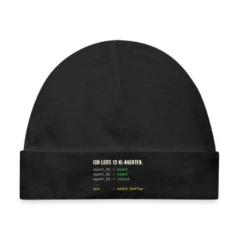 Ich leite 12 KI-Agenten – Chef-Shirt - Baby Premium Organic Mütze - Schwarz - Vorne