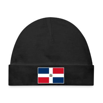 Dominican Republic Flag Classic Frame - Baby Premium Organic Mütze - Schwarz - Vorne