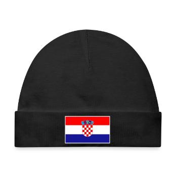 Croatia Flag Classic Frame - Baby Premium Organic Mütze - Schwarz - Vorne