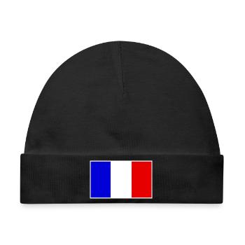 France Flag Classic Frame - Baby Premium Organic Mütze - Schwarz - Vorne