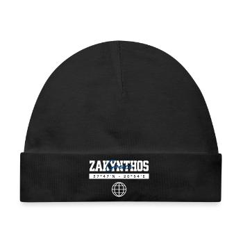 Zakynthos Griechenland Koordinaten Reise Souvenir - Baby Premium Organic Mütze - Schwarz - Vorne