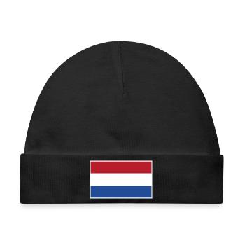 Netherlands Flag - Baby Premium Organic Mütze - Schwarz - Vorne