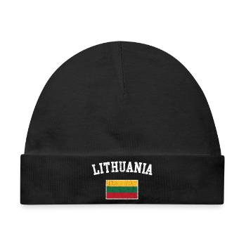 Litauische Flagge - Baby Premium Organic Mütze - Schwarz - Vorne