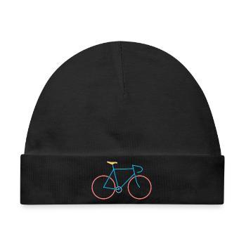 Rennrad rot blau - Baby Premium Organic Mütze - Schwarz - Vorne