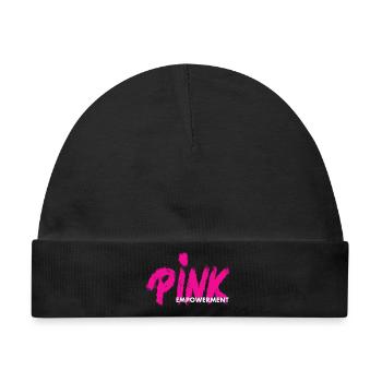 PINK Empowerment/ pink ribbon - Baby Premium Organic Mütze - Schwarz - Vorne