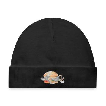 Ratfoodz' I can haz Ratzburger (Backprint) @ Ratz - Baby Premium Organic Mütze - Schwarz - Vorne