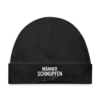 Männer Schnupfen überlebt - Baby Premium Organic Mütze - Schwarz - Vorne