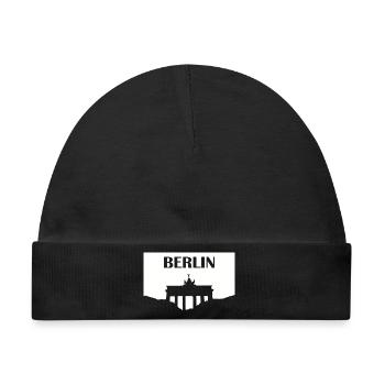 Berlin Brandenburger Tor weiß - Baby Premium Organic Mütze - Schwarz - Vorne