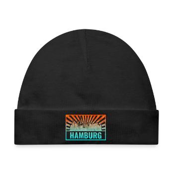 Hamburg Skyline Gradient - Baby Premium Organic Mütze - Schwarz - Vorne