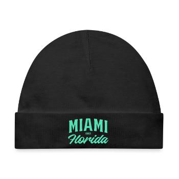 Miami Florida Teal Schrift - Baby Premium Organic Mütze - Schwarz - Vorne