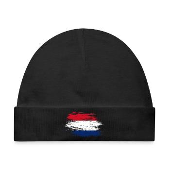 Holland Flagge used - Baby Premium Organic Mütze - Schwarz - Vorne