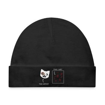 Katzen Kunst - Baby Premium Organic Mütze - Schwarz - Vorne