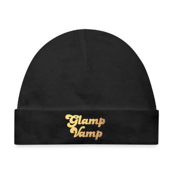 Glamp Vamp Gold Glamping Camping Luxus cool Camper - Baby Premium Organic Mütze - Schwarz - Vorne