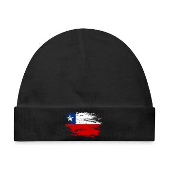 Chile Flagge used - Baby Premium Organic Mütze - Schwarz - Vorne