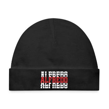 Alfredo T-Shirt gestapelter Text Geschenkidee - Baby Premium Organic Mütze - Schwarz - Vorne
