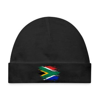 Südafrika Flagge used - Baby Premium Organic Mütze - Schwarz - Vorne