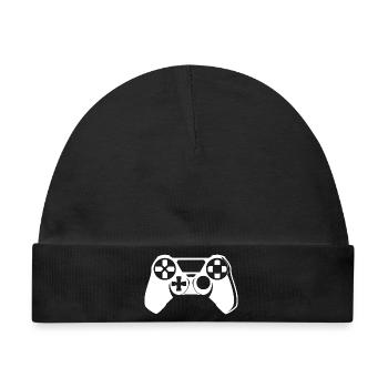 Gamepad Grafik - Baby Premium Organic Mütze - Schwarz - Vorne