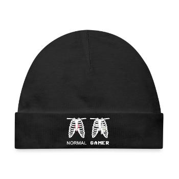 Gamer Anatomie Skelett 8bit - Baby Premium Organic Mütze - Schwarz - Vorne
