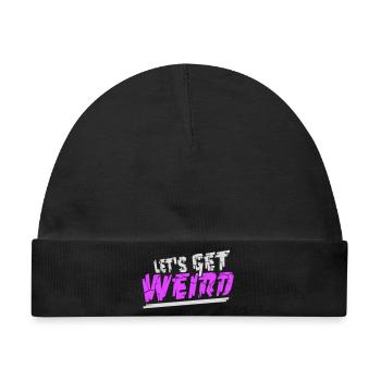 Let's Get Weird Lustiger Party Spruch für Feiern - Baby Premium Organic Mütze - Schwarz - Vorne