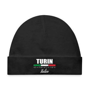 Turin - Baby Premium Organic Mütze - Schwarz - Vorne