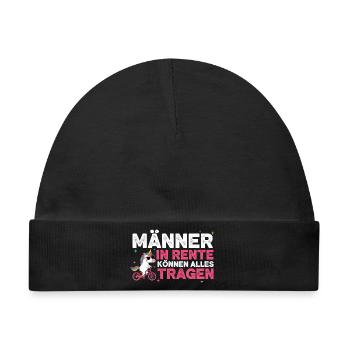 Rentner Einhorn Lustiger Spruch Rente Ruhestand - Baby Premium Organic Mütze - Schwarz - Vorne