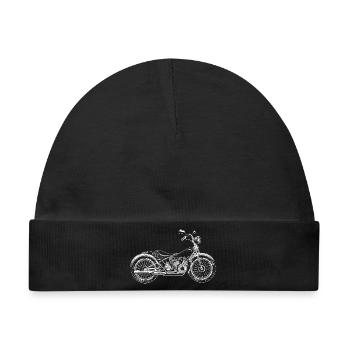 Detailreiches Vintage-Motorrad im Retro-Look - Baby Premium Organic Mütze - Schwarz - Vorne