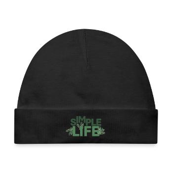 Simple Life - Grün - Baby Premium Organic Mütze - Schwarz - Vorne