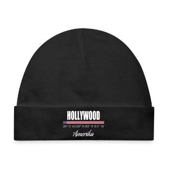 Hollywood - Baby Premium Organic Mütze - Schwarz - Vorne