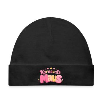 Karnevalsmaus Kölsche Mädsche – Karneval Köln - Baby Premium Organic Mütze - Schwarz - Vorne