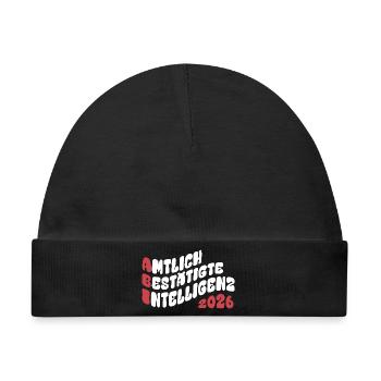 Abi 2026 - Abitur - Retro Flow Style Geschenk - Baby Premium Organic Mütze - Schwarz - Vorne